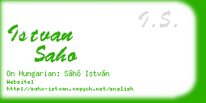 istvan saho business card